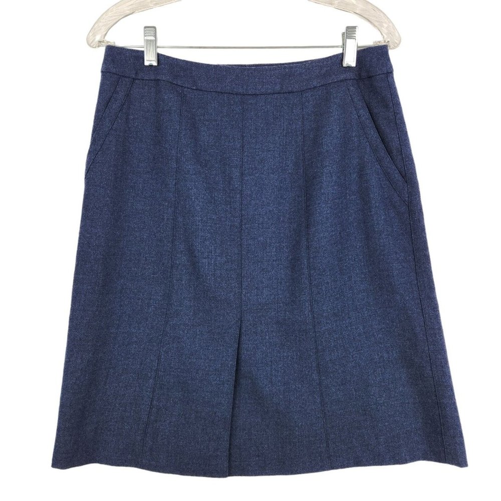 L.L. Bean Women's Wool Blend Pencil Skirt Size‎ 6 Gray Pockets Lined Classic